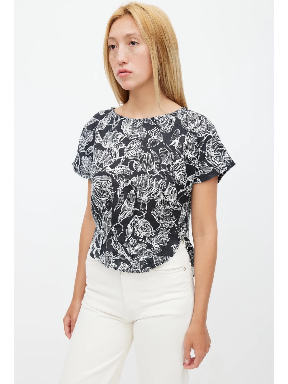 Rachel Comey Linen Floral Top size 2